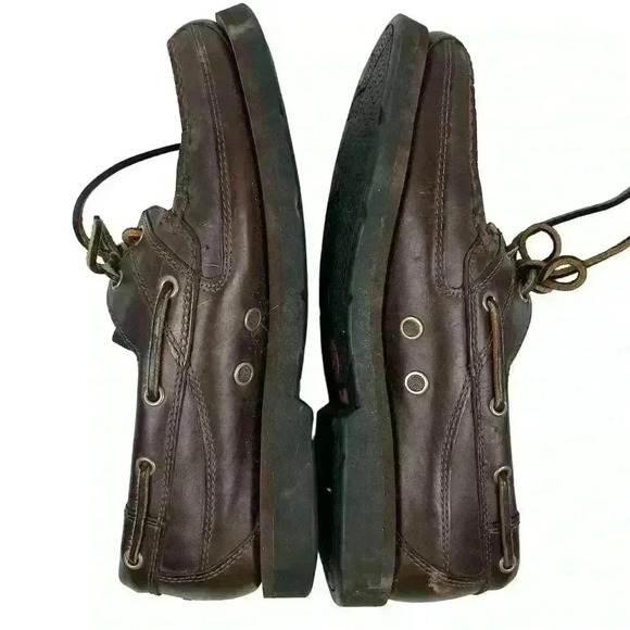 Timberland Men's Brown Leather 2-Eye Boat Shoes Size 9 Casual - Picture 7 of 13